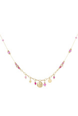 With love Necklace  summer vibes - pink/gold