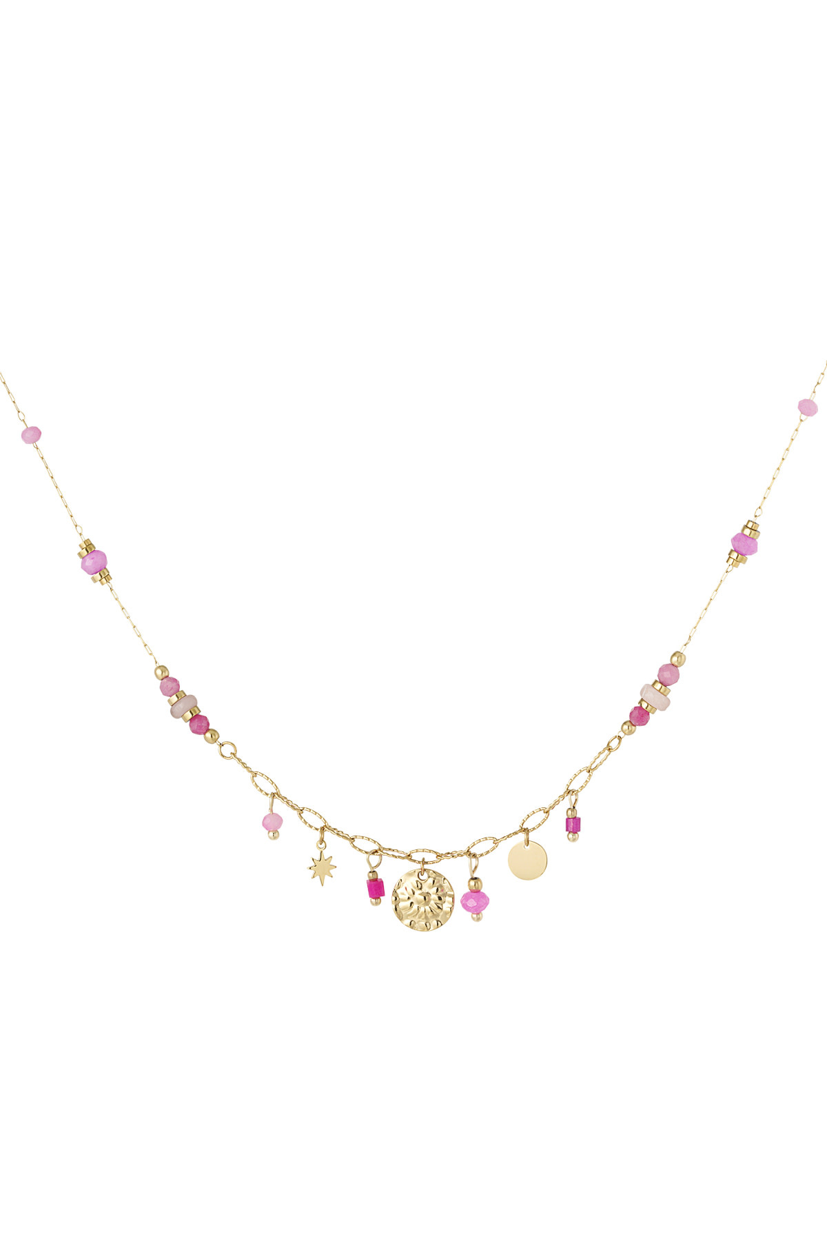 With love Necklace  summer vibes - pink/gold