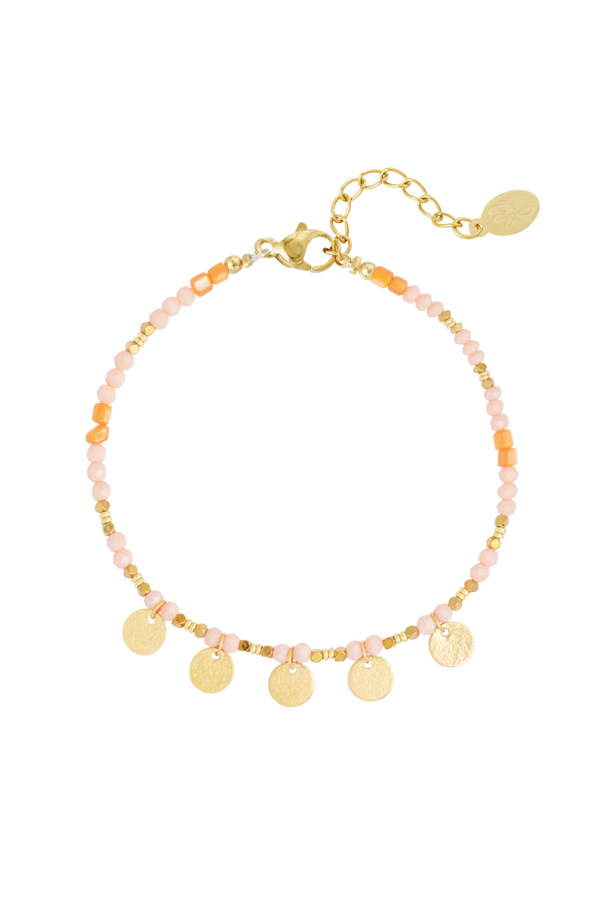 With love Anklet - charms - orange/ gold
