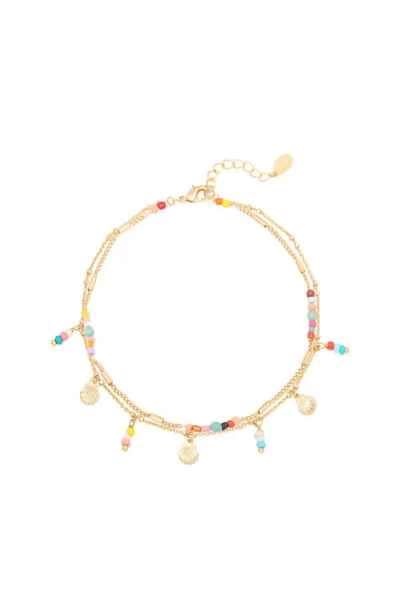 With love anklet - day at the beach - gold