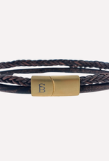Steel & Barnett Leather Bracelet Denby gold brown L