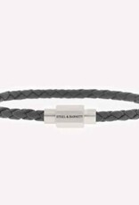 Steel & Barnett Leather bracelet Luke Landon - Dark Gray - size M