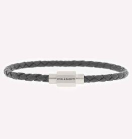 Steel & Barnett Leather bracelet Luke Landon - Dark Gray - size M