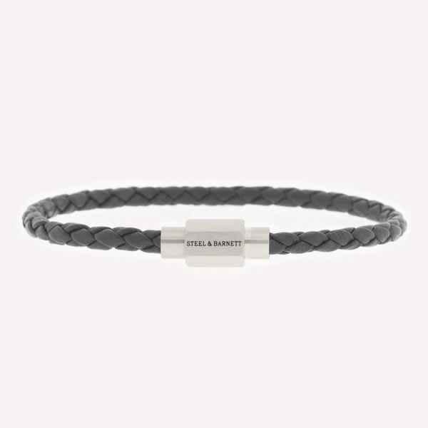 Steel & Barnett Leather bracelet Luke Landon - Dark Gray - size M