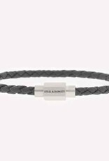 Steel & Barnett Leather bracelet Luke Landon - Dark Gray - size S