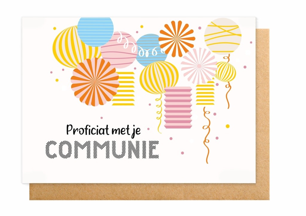 Enfant Terrible Enfant Terrible card  + enveloppe 'Proficiat met je communie'