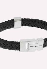 Steel & Barnett Leather bracelet Harrison - Black - size S