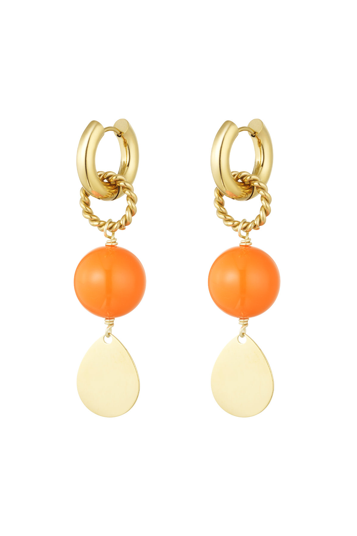 With love Earrings shine bright - orange gold