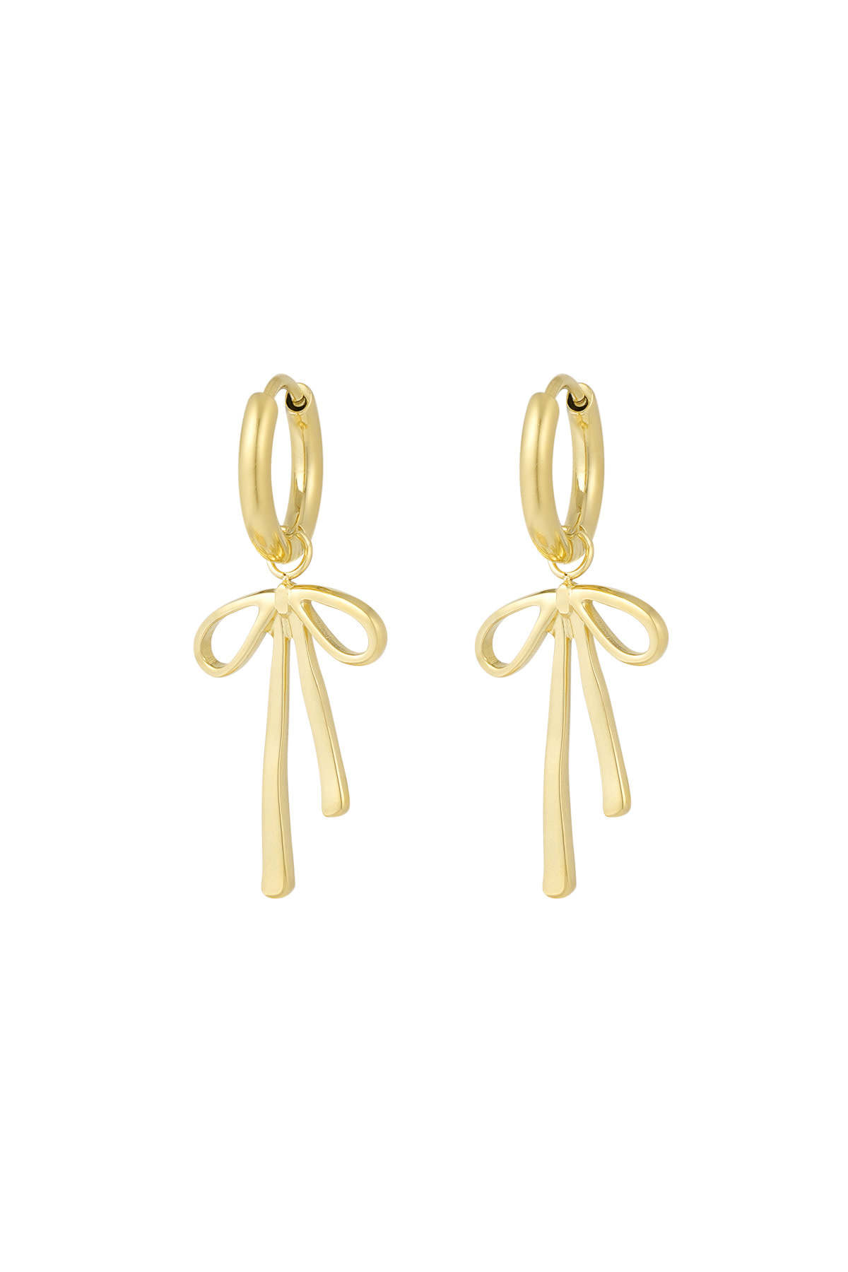 With love Earrings hanging bow - gold