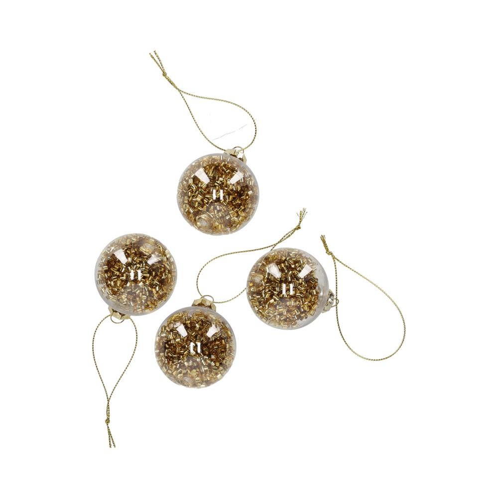 Jens Glitter Kerstballen Goud /4st