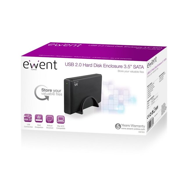 Ewent EW7051 behuizing voor opslagstations 3.5 usb 2.0" Zwart