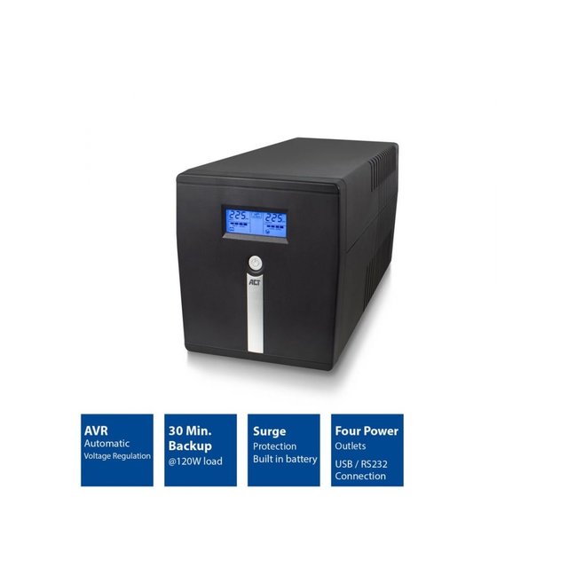 ACT AC2310 UPS Line-interactive 1 kVA 600 W 4 AC-uitgang(en) ACT AC2310 UPS Line-interactive 1 kVA 600 W 4 AC-uitgang(en)