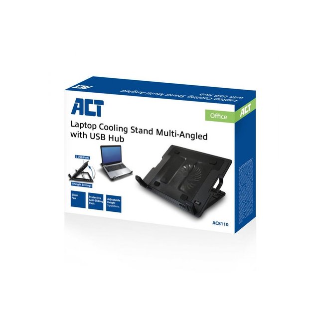 ACT AC8110 notebook cooling pad 43,9 cm (17.3") 1000 RPM Zwart
