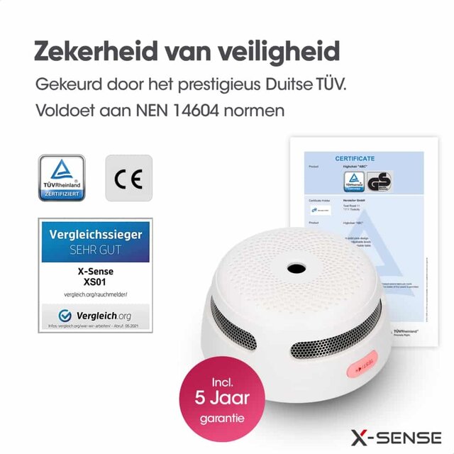 X-Sense XS01-WT Rookmelder – Slimme melder WiFi