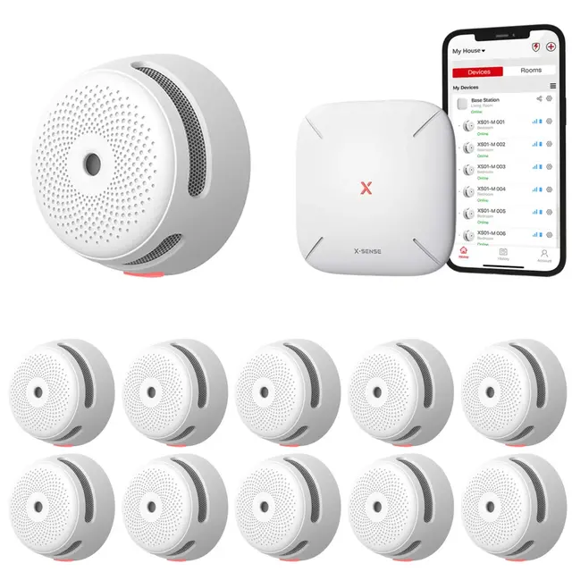 X-Sense Link+ Pro bundel – 10 Rookmelders en Base Station
