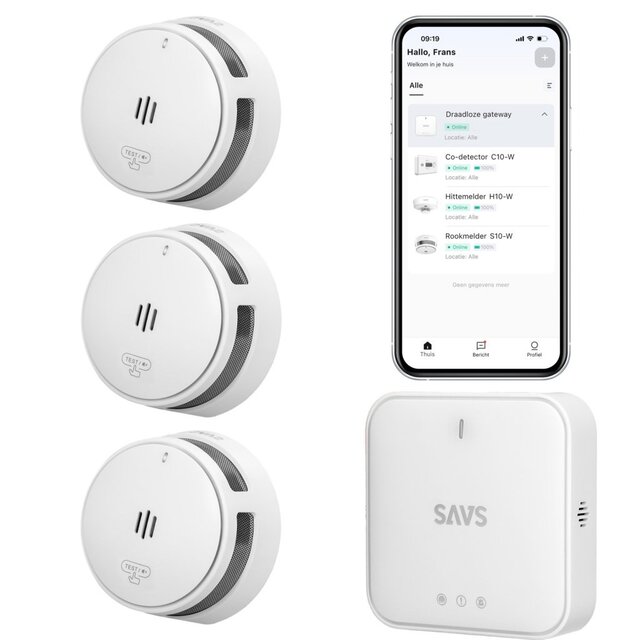 SAVS Linksmart® bundel – 3 Rookmelders en Gateway