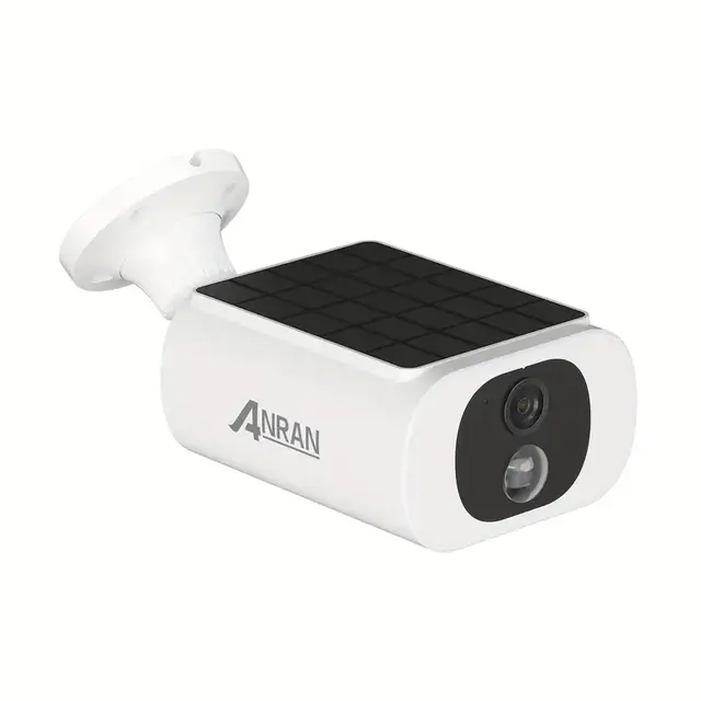 ANRAN Zonne-Energie Buitenshuis Beveiligingscamera met Draadloos, PIR Mensdetectie, 355° Pan-Tilt, Tweeweg Audio, Waterdicht, voor Thuis/Zak/Deurbel/Camera -