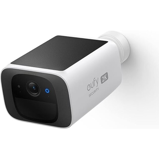 eufy Security SoloCam S220, camerabewaking buiten, 2K-resolutie, bewakingscamera voor buiten, accu, zonne-energie, 2,4 GHz WLAN, zonder ABO, zonder maandelijkse kosten, gratis gebruik