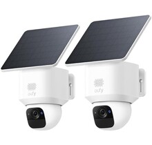 eufy eufyCam Solo E30 Bewakingscamera, set van 2, outdoor bewakingscamera op zonne-energie, 360 graden draaibaar, KI-tracking, 2K-kwaliteit, draadloos, eufy beveiligingscamera, zonder ABO-kosten