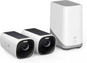 eufy security S330 eufyCam 3, bewakingscamera voor buiten, 4K draadloze op zonne-energie 2+1, met gezichtsherkenning, K.I., gekleurd nachtzicht, uitbreidbaar geheugen 16 TB, zonder kosten