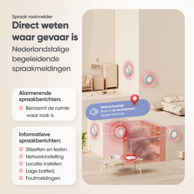 X-Sense XS0B-MR Slimme Rookmelder bundel 6 pack Link+ Pro – Gesproken meldingen
