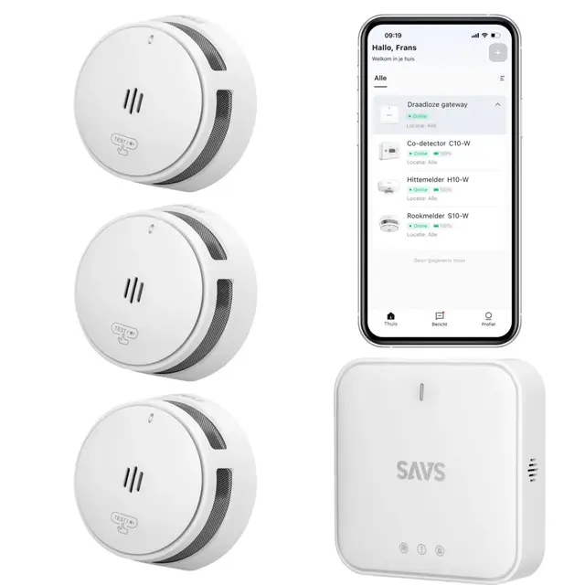 SAVS Linksmart® bundel – 3 Rookmelders en Gateway
