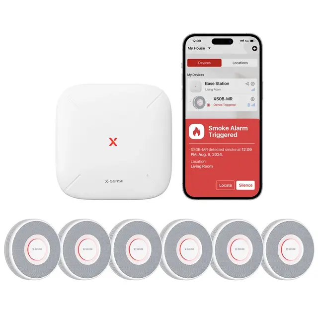 X-Sense XS0B-MR Slimme Rookmelder bundel 6 pack Link+ Pro – Gesproken meldingen