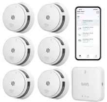 SAVS Linksmart® bundel – 6 Rookmelders en Base Station