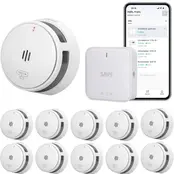 SAVS Linksmart® bundel – 10 Slimme rookmelders en Base Station