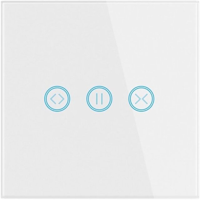 Slimme Wifi Schakelaar voor Rolluik, Gordijnen of Zonnescherm – 86x86x36mm – Tot 300W – Wit
