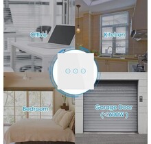 Slimme Wifi Schakelaar voor Rolluik, Gordijnen of Zonnescherm – 86x86x36mm – Tot 300W – Wit