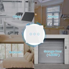 Slimme Wifi Schakelaar voor Rolluik, Gordijnen of Zonnescherm – 86x86x36mm – Tot 300W – Wit