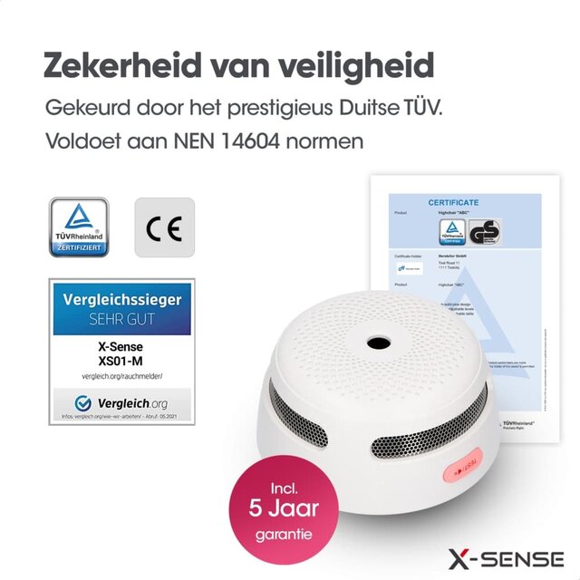 X-Sense Link+ Pro bundel – 2 Slimme rookmelders, 1 Koolmonoxidemelder en Base Station