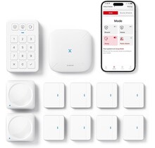 X-Sense Smart Home AS12 Veiligheidssysteem, alarmsysteem voor deur en ramen, codeslot voor de voordeur met app, werkt met Alexa, deur- en raamsensoren, bewegingsmelders, Smart Home Keypad
