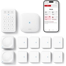 X-Sense Smart Home AS12 Veiligheidssysteem, alarmsysteem voor deur en ramen, codeslot voor de voordeur met app, werkt met Alexa, deur- en raamsensoren, bewegingsmelders, Smart Home Keypad