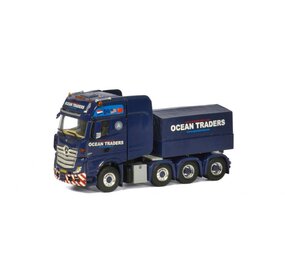 Mercedes-Benz Mercedes-Benz Actros MP4 Giga Space SLT 8x4 + Ballast Box 'Ocean Traders' - 1:50 - WSI Models Mercedes-Benz Mercedes-Benz Actros MP4 Giga Space SLT 8x4 + Ballast Box 'Ocean Traders' - 1:50 - WSI Models