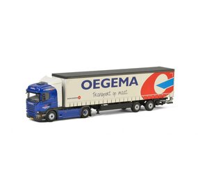 Scania Scania R Streamline Highline 4x2 + Curtainside Tautliner Semitrailer 2 axle 'Oegema' - 1:50 - WSI Models Scania Scania R Streamline Highline 4x2 + Curtainside Tautliner Semitrailer 2 axle 'Oegema' - 1:50 - WSI Models