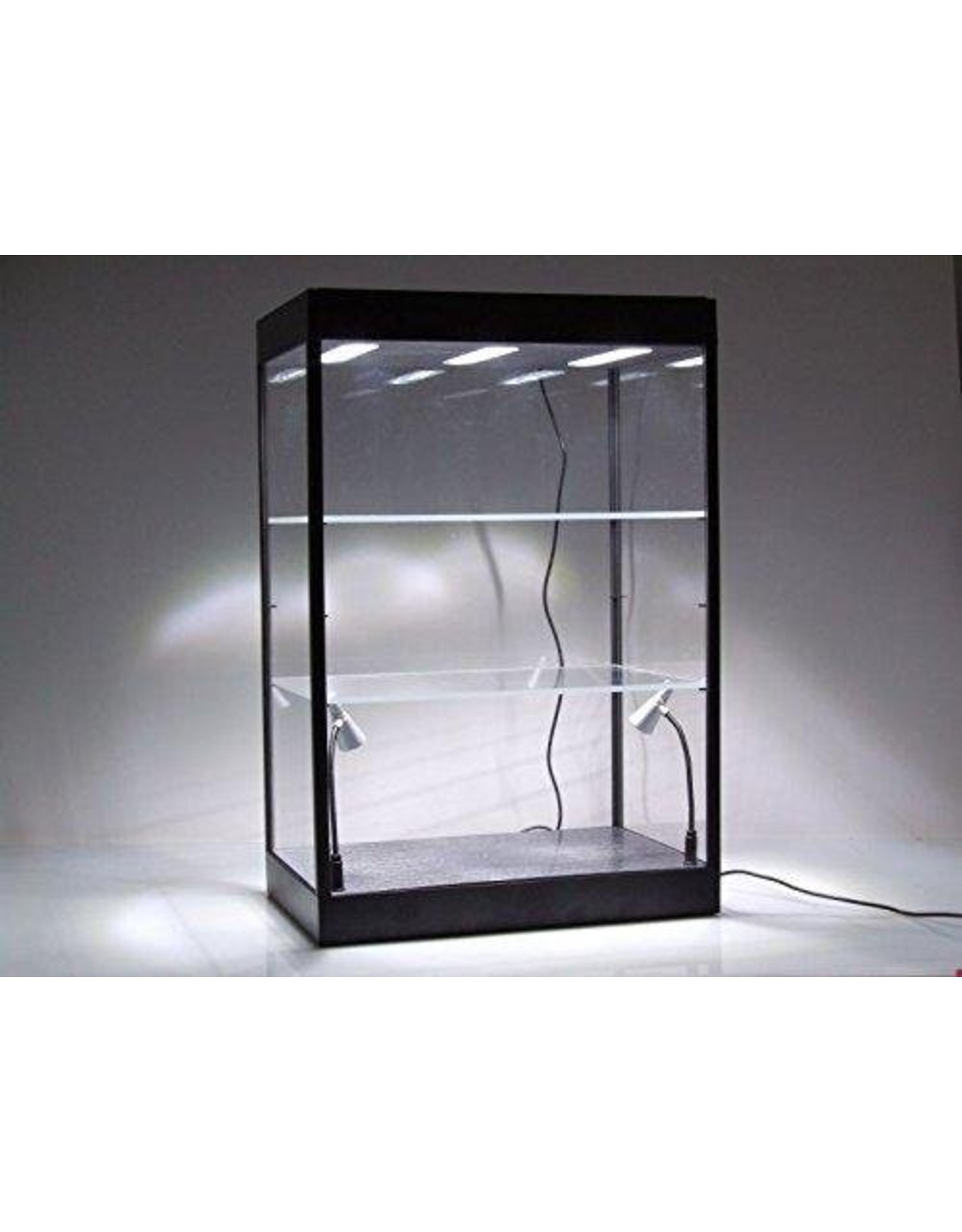 LED Lighted Display Case 2 Adjustable Shelves Linkwow HMKT