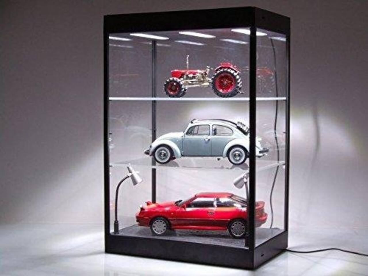 Linkwow LED Lighted Display Case - 2 Adjustable Shelves - Linkwow