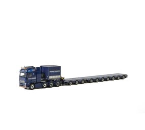 Volvo Volvo FH 4 Globetrotter XL 8x4 + Lowloader 3 + 7 axle + Ballastbox 'Ocean Traders' - 1:50 - WSI Models Volvo Volvo FH 4 Globetrotter XL 8x4 + Lowloader 3 + 7 axle + Ballastbox 'Ocean Traders' - 1:50 - WSI Models