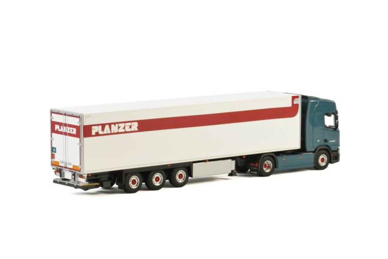 Scania Scania R Highline CR20H 4x2 + Reefer Semitrailer 3 axle 'Planzer' - 1:50 - WSI Models