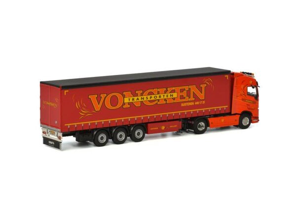 Volvo Volvo FH4 Globetrotter 4x2 + Curtainside Tautliner Trailer 3 axle 'Voncken Transporten BV' - 1:50 - WSI Models Volvo Volvo FH4 Globetrotter 4x2 + Curtainside Tautliner Trailer 3 axle 'Voncken Transporten BV' - 1:50 - WSI Models