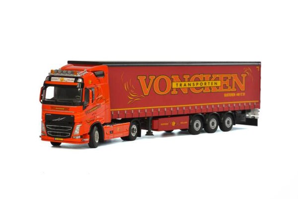 Volvo Volvo FH4 Globetrotter 4x2 + Curtainside Tautliner Trailer 3 axle 'Voncken Transporten BV' - 1:50 - WSI Models Volvo Volvo FH4 Globetrotter 4x2 + Curtainside Tautliner Trailer 3 axle 'Voncken Transporten BV' - 1:50 - WSI Models