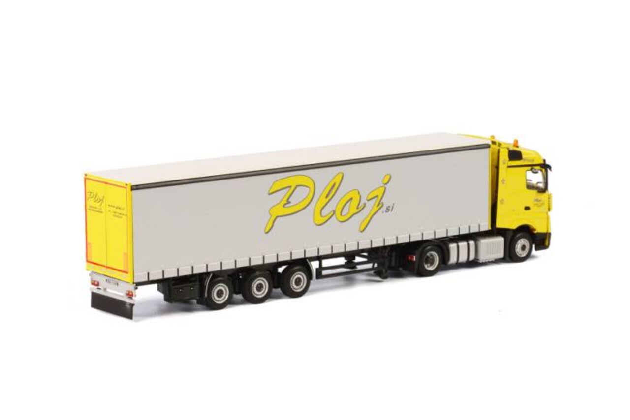 Mercedes-Benz Mercedes-Benz Actros MP4 Stream Space 4x2 + Curtainside Tautliner Trailer 3 axle 'Ploj' - 1:50 - WSI Models Mercedes-Benz Mercedes-Benz Actros MP4 Stream Space 4x2 + Curtainside Tautliner Trailer 3 axle 'Ploj' - 1:50 - WSI Models