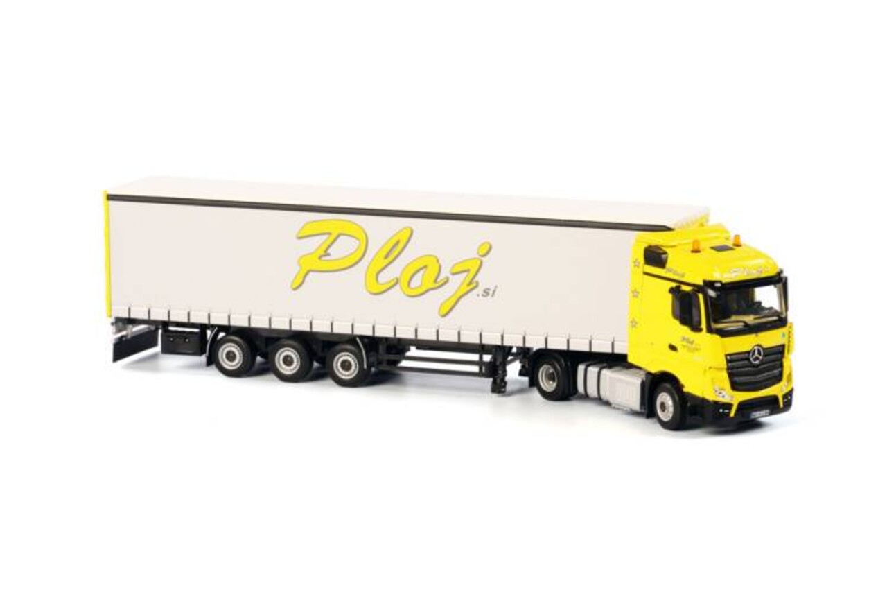Mercedes-Benz Mercedes-Benz Actros MP4 Stream Space 4x2 + Curtainside Tautliner Trailer 3 axle 'Ploj' - 1:50 - WSI Models Mercedes-Benz Mercedes-Benz Actros MP4 Stream Space 4x2 + Curtainside Tautliner Trailer 3 axle 'Ploj' - 1:50 - WSI Models