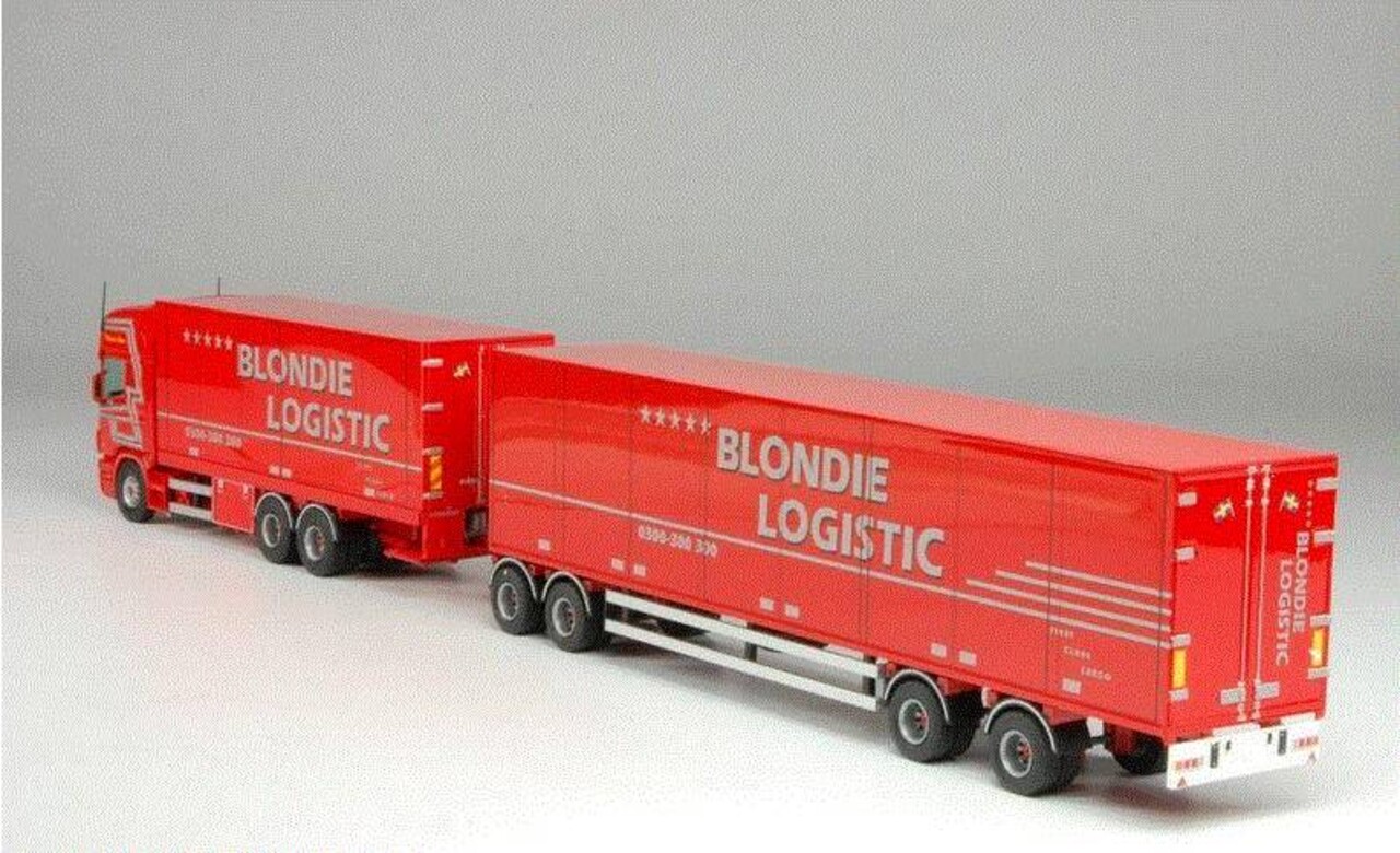 Scania Scania R 164-480 Topline 6x2 + Trailer 4 axle (Long Heavy Truckcombination) 'Blondie Logistic' - 1:50 - Tekno - Scania Scania Scania R 164-480 Topline 6x2 + Trailer 4 axle (Long Heavy Truckcombination) 'Blondie Logistic' - 1:50 - Tekno - Scania