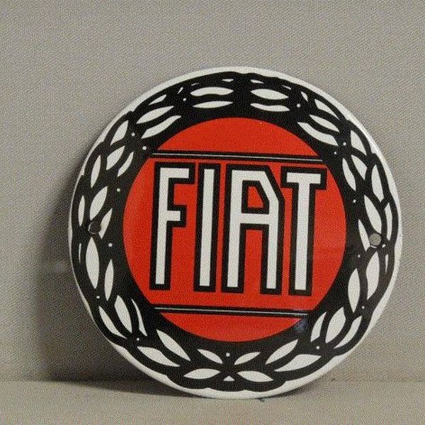 Emaille Bord Fiat (10 cm)