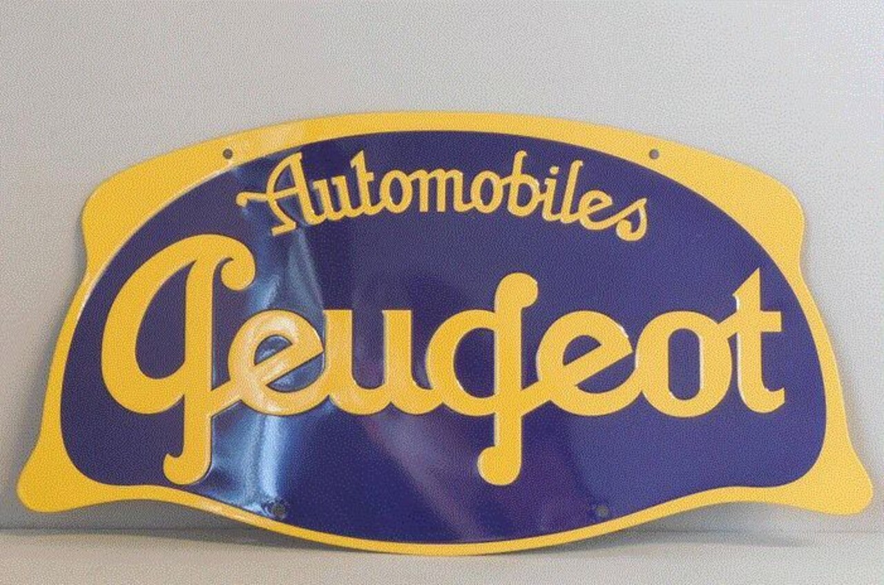 Blikken bord Blikken Bord Automobiles Peugeot (32 cm x 17 cm)