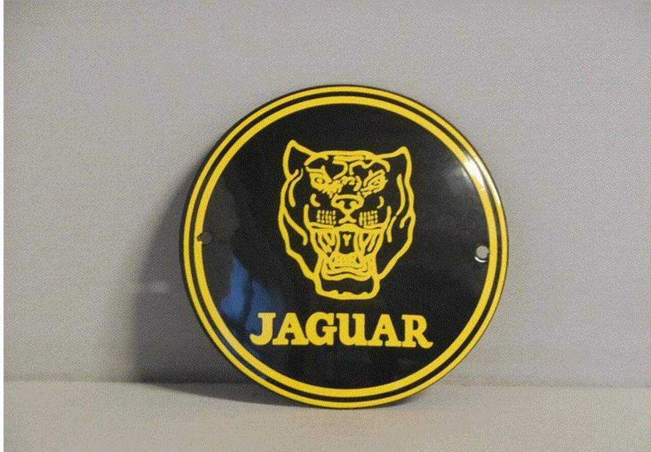 Emaille Bord Emaille Bord Jaguar (10 cm)