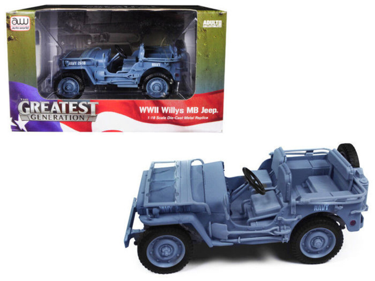 Jeep Willys MB Jeep WWII Construction Battalion 1941 - 1:18 - Auto World
